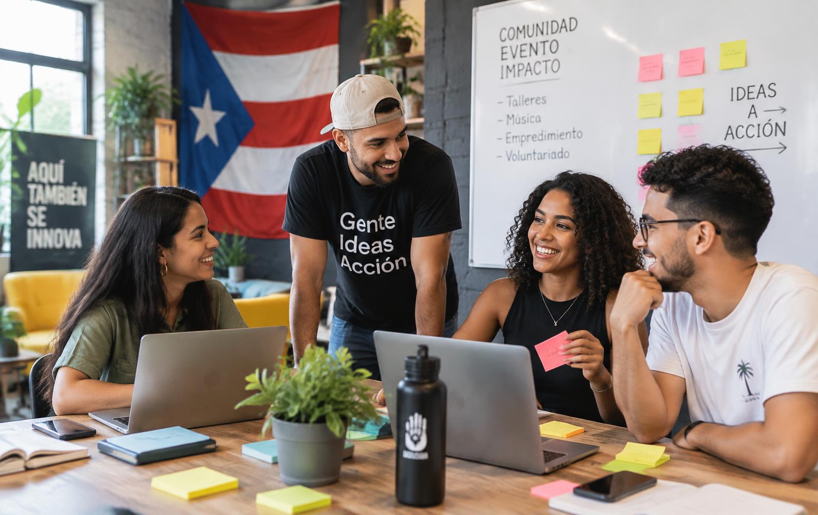 Volunteers planning an event together